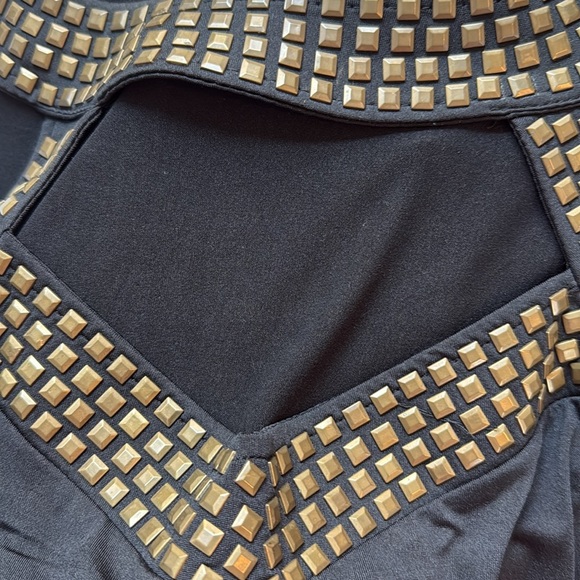 Black Dress with Gold Studded Detail - Picture 2 of 2